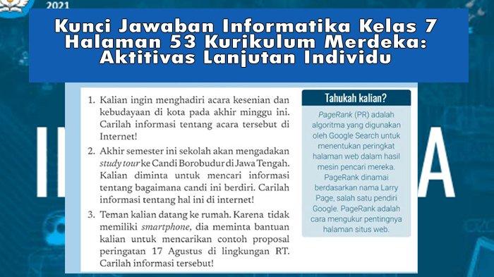 Kunci Jawaban Informatika Kelas 7 Halaman 53 Kurikulum Merdeka: Aktitivas Lanjutan Individu