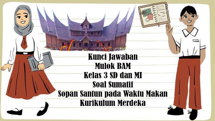 Kunci Jawaban Mulok BAM Kelas 3 SD dan MI Soal Sopan Santun pada Waktu Makan Kurikulum Merdeka