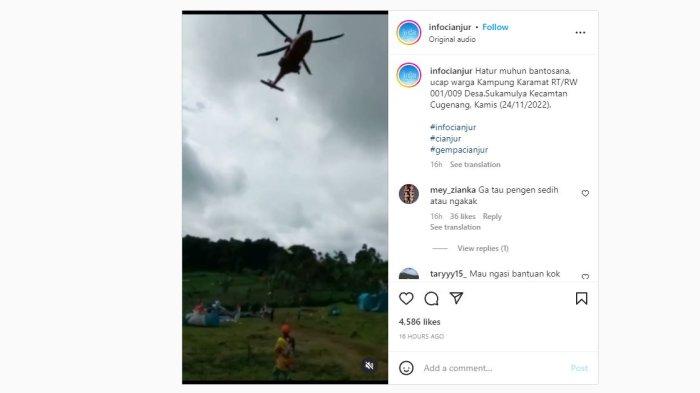 Video Viral Tiktok Memperlihatkan Tenda Pengungsi Korban Gempa Cianjur Beterbangan Akibat Helikopter