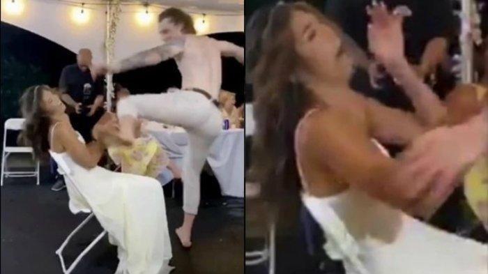 Aduh, Ada Pengantin Pria Tendang Wajah Mempelai Wanita Saat Pesta Pernikahan, Undangan Syok