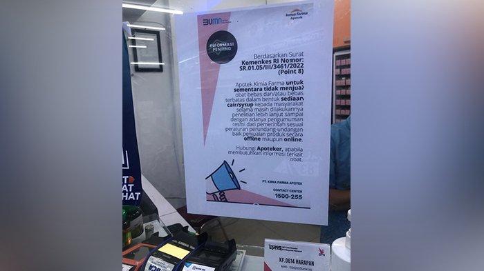 Apotek di Pekanbaru Mulai Tempelkan Pengumuman Sementara Ini Tidak Menjual Obat Sirup