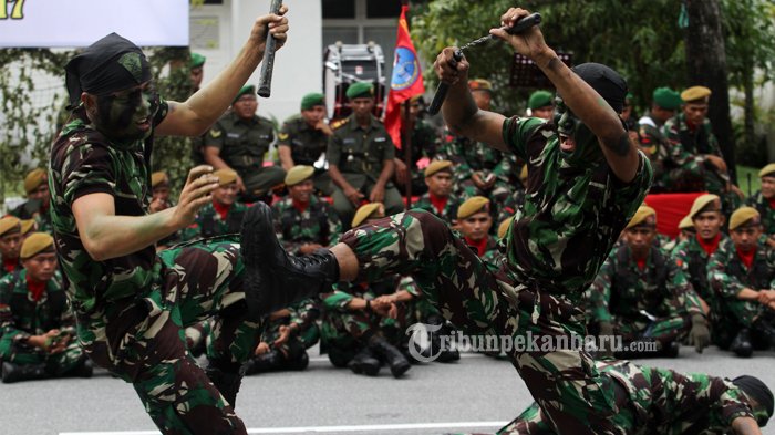 FOTO : Aksi Bela Diri dan Kesenian Warnai Sertjab Dandrem 031/WB Pekanbaru - bela-diri-dan-kesenian-sertijab-danrem_20170302_135633.jpg