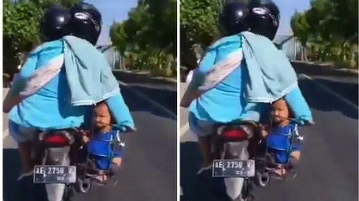 Viral Video Orangtua Masukkan Anak di Keranjang Galon Saat Naik Motor, Ternyata Ini Alasannya