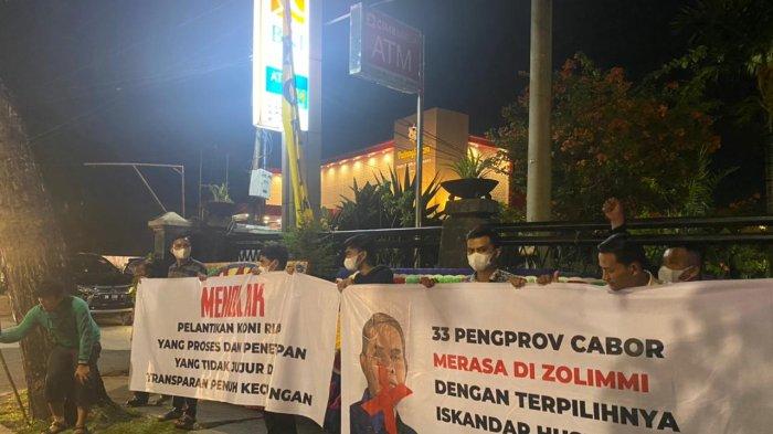 Demo Tolak Pelantikan Pengurus KONI Riau, Demontrans: Iskandar Hoesin Curang
