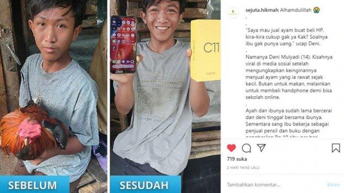 Sempat Ingin Jual Ayam Kesayangan untuk Beli HP Demi Belajar Online, Kini Keinginan Deni Terwujud