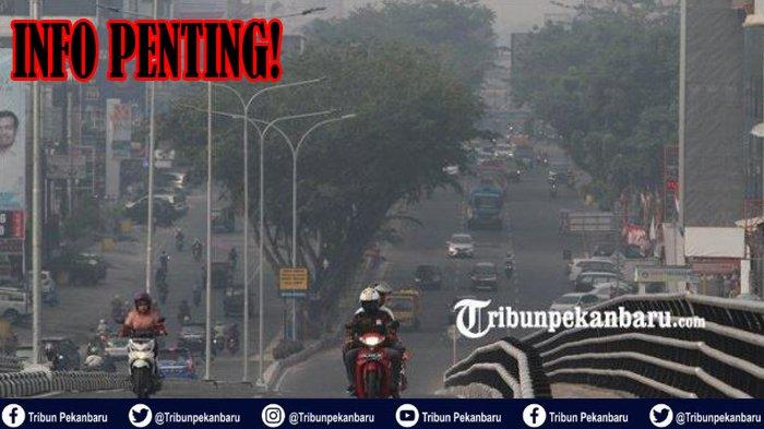 Kabut Asap di Riau Akibat Karhutla di Riau, Jarak Pandang di Inhu Hanya 3000 Meter Walau Turun Hujan
