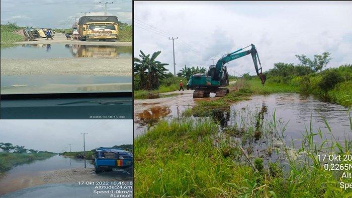 Akses Warga Terganggu 3 Hari, Jalisbon Pelalawan Tergenang Air Hingga 1 Meter Akibat Hujan