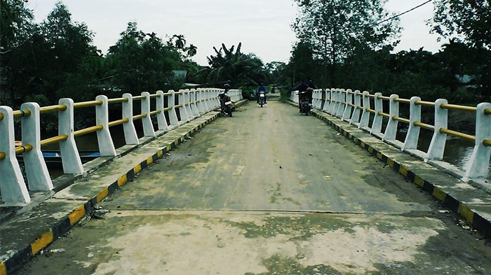 Ini Dia Jembatan Baru Pengganti Jembatan Lapuk di Desa Teluk Kiambang Inhil
