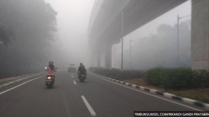 Masih Ada 1.700 Titik Panas di Sumsel, Kota Palembang Masih Diselimuti Kabut Asap