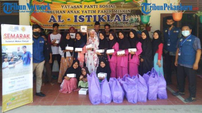 LAZNAS Dewan Dakwah Riau Berbagi Saat Pandemi Covid-19, Bagikan Nasi Kota kepada Anak Panti Asuhan
