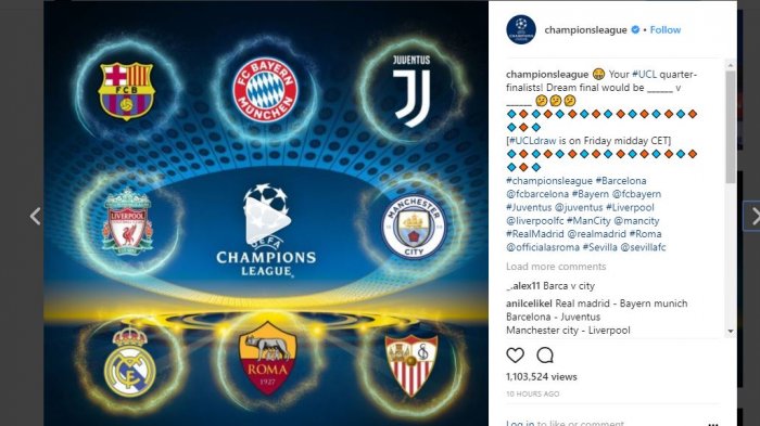 Jangan Lewatkan, Ini Jadwal Pengundian Babak Perempat Final Liga Champions 2018