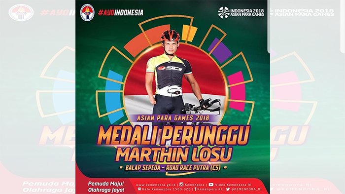 Atlet Balap Sepeda Riau Marthin Losu Persembahkan Medali Asian Para Games 2018 untuk Keluarga