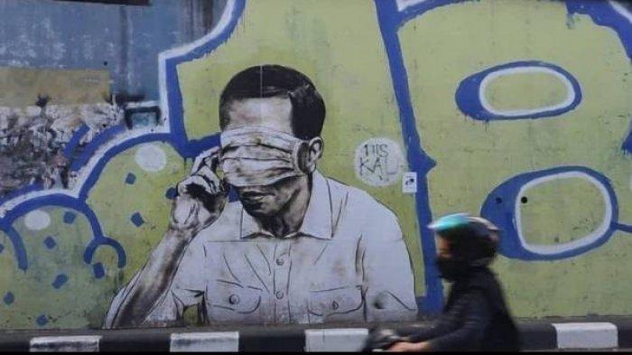 Polisi Kembali Buru Seniman Mural, Mural Mata Jokowi Tertutup Masker Di Bandung Dihapus