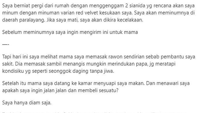 Tulisan Curhatan Novia Widyasari di Quora: Mahasiswi yang Bunuh Diri Diduga Depresi