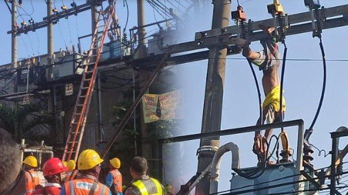 Kejar Burung Martinus Kesetrum,Kaki Nyangkut di Besi, Menggelantung di Gardu Listrik Tegangan Tinggi