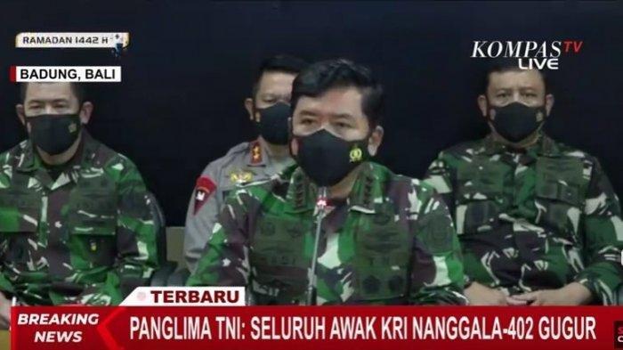 Panglima TNI Hadi Tjahjanto Usulkan Kenaikan Pangkat Awak KRI Nanggala 402 yang Gugur