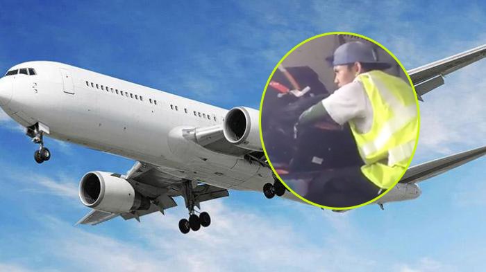 VIDEO: Pria Berompi Buka Koper Penumpang di Bagasi Pesawat Viral, Netizen: Dasar Maling