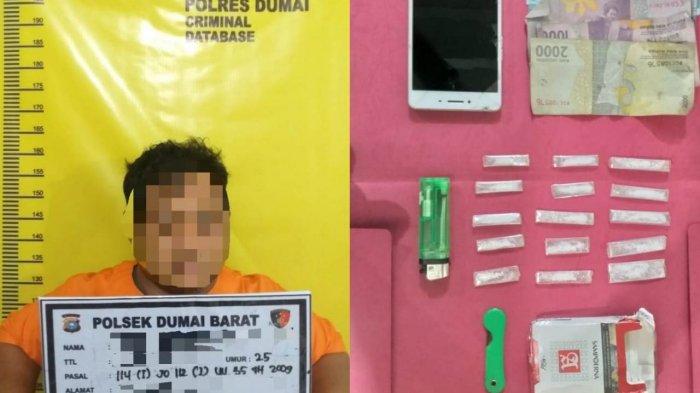 Pengedar Narkoba Diringkus di Satu Hotel Kota Dumai, Ini Barang Bukti yang Diamankan