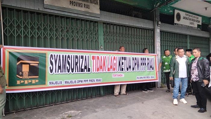 Pengurus Segel Kantor DPW PPP Riau Tidak Akui Kepemimpinan Syamsurizal