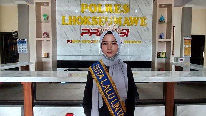 Foto Wajahnya Banyak Terpampang di Truk, Pocut Rauzha Diangkat Jadi Duta Lantas Polres Lhokseumawe