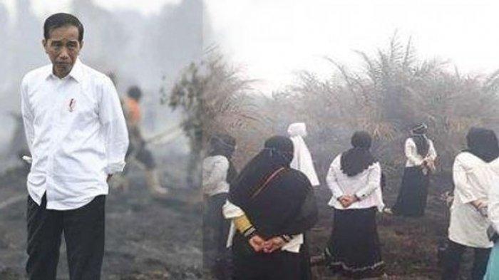 VIRAL Emak-emak Berfoto di Lokasi Karhutla Seperti Jokowi: Pakai Kemeja Putih & Perlihatkan Sepatu