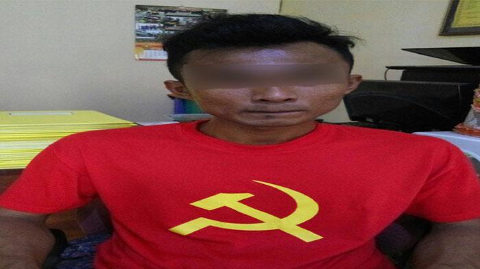 Gunakan Atribut PKI, Seorang Pemuda Diamankan Polsek Kateman