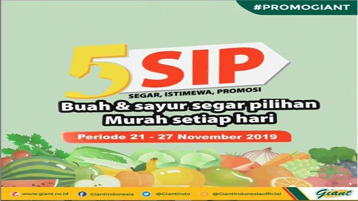 Diskon Hari Ini- Promo Giant, Dapatkan Potongan Harga Buah & Sayuran Berlaku sampai 27 NOvember 2019