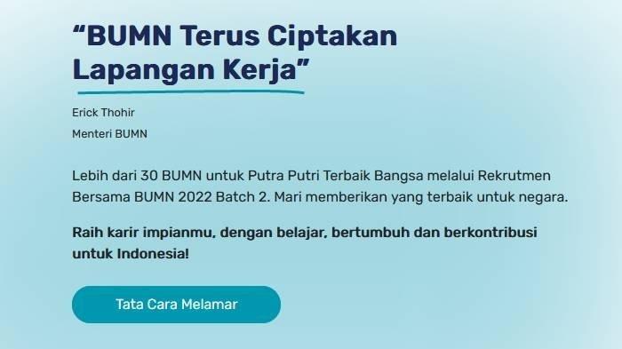 Rekrutmen Bersama BUMN: Syarat & Cara Mendaftar Loker BUMN, Akses rekrutmenbersama.fhcibumn.id