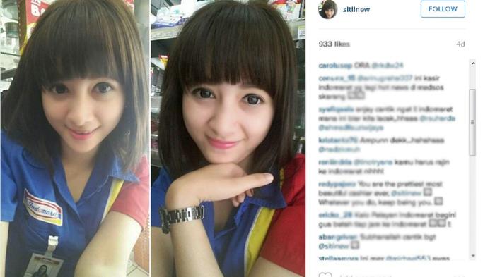 Ini Dia Siti Rohmah, Kasir Cantik Indomaret yang Hebohkan Netizen