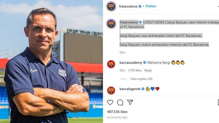 Inilah Sosok Sergi Barjuan, Pelatih Baru Barcelona Gantikan Ronald Koeman yang Dipecat