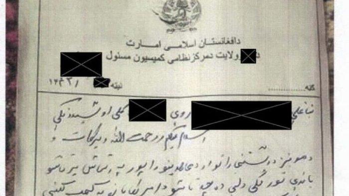 VIRAL Surat Taliban Perintahkan Eksekusi Warga Afghanistan yang Dituduh Membantu AS