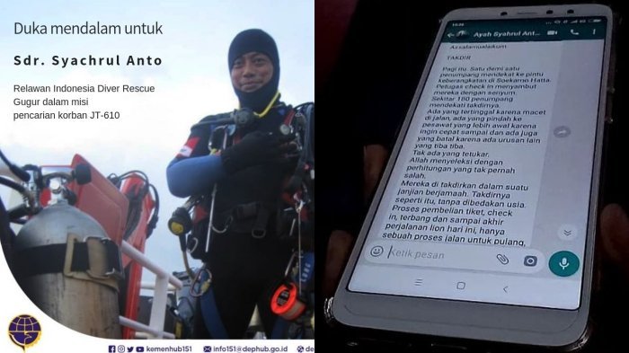 Merinding, Pesan Penyelam Syachrul Anto ke Istri Sebelum Tewas: Takdir, Suratan Manusia di Bumi