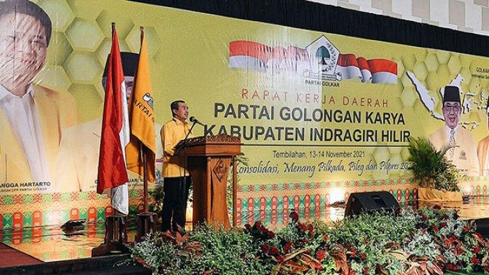 Golkar Inhil Lagi Cari Caleg Hadapi Perang di 2024, Ini Pesan Syamsuar Saat Buka Rakerda