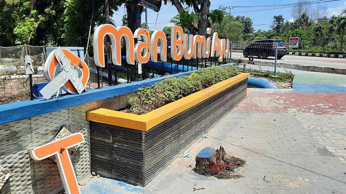 2 Remaja Brutal Rusak Tulisan Taman Bumi Ayu hingga 2 Huruf Tanggal, Begini Respon Wako Dumai