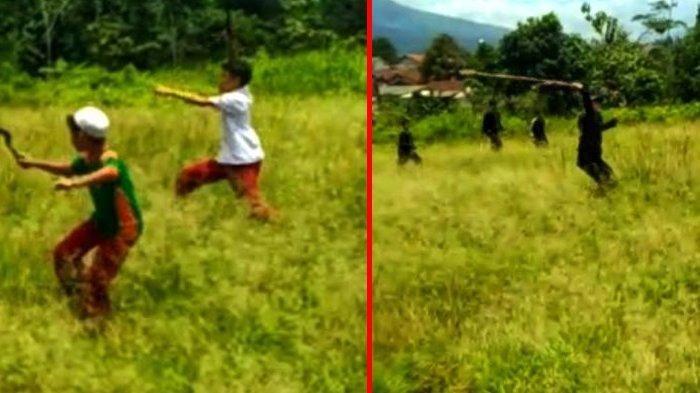 Anak SD Zaman Now! Bersenjatakan Celurit Hingga Gear Saat Tawuran, Dua Kubu Saling Serang