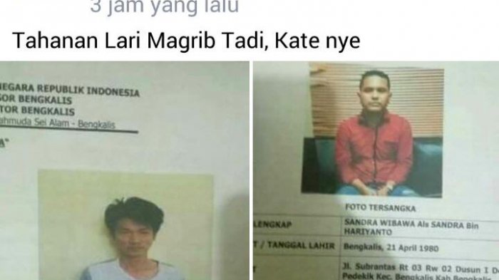 Manfaatkan Benda yang Ada di dalam Sel, Begini Cara Tiga Tahanan Polsek Bengkalis Kabur