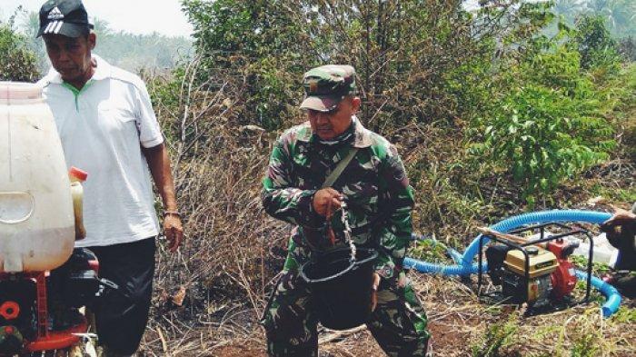 Dua Hektare Lahan Hangus, Tim Gabungan Lakukan Pendinginan Karhutla di Mandah, Inhil