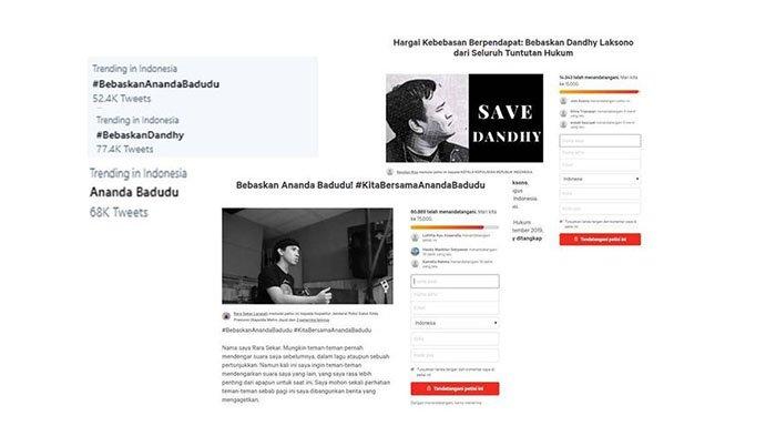 Trending Twitter, #BebaskanDhandyLaksono, #BebaskanAnandaBadudu, Berikut Petisi AJI