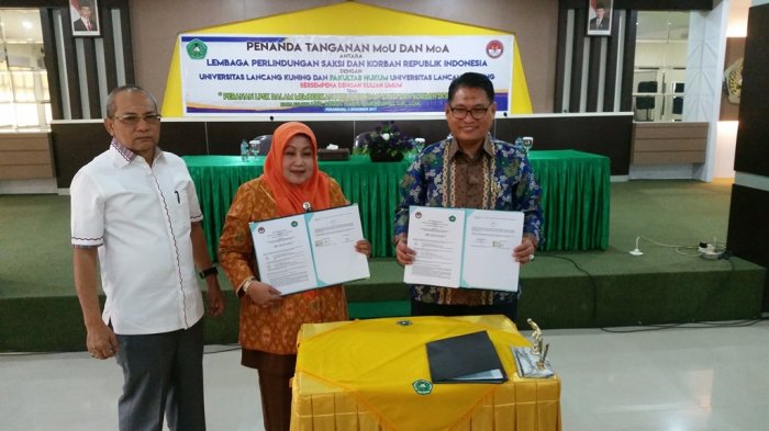 Unilak Teken Kerjasama Dengan LPSK di Hadapan Ratusan Mahasiswa Fakultas Hukum