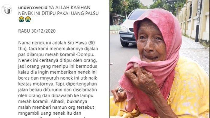 Video Viral Nenek Menangis Ditipu Uang Palsu, Awalnya Diiming-imingi Diberi Beras dan Dirampas