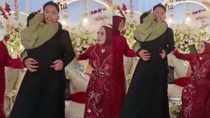 Video Viral Pengantin Pria Dipeluk Tamu Bercadar, Reaksi Pengantin Wanita Disorot