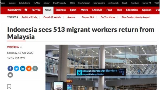Sebanyak 513 TKI Kembali ke Indonesia dari Malaysia, Media Asing Ikut Memberitakan Kebijakan Ini
