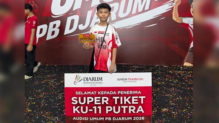 Membanggakan, Anak Siak Jayden Octave Tiolando Raih Super Tiket PB Djarum 2026 KU-11 Putra - Tribunpekanbaru.com