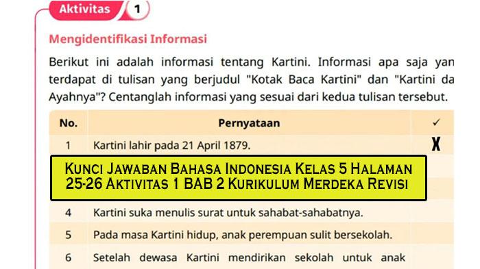 Kunci Jawaban Bahasa Indonesia Kelas 5 Halaman 25-26 Aktivitas 1 BAB 2 Kurikulum Merdeka Revisi - Tribunpekanbaru.com