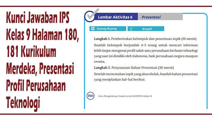 Kunci Jawaban Halaman 180-181 IPS Kelas 9 Kurikulum Merdeka: Presentasi Profil Perusahaan Teknologi