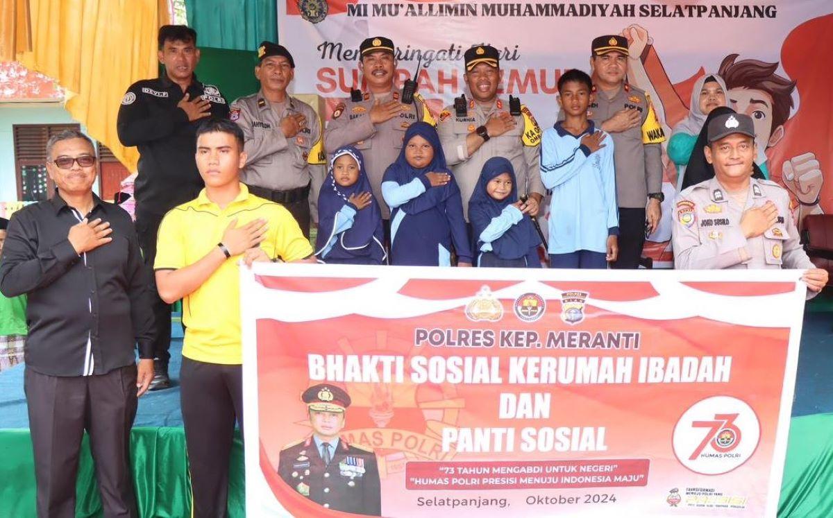 HUT Ke-73 Humas Polri, Polres Kep Meranti Lakukan Bakti Religi dan Salurkan Bansos di Panti Asuhan