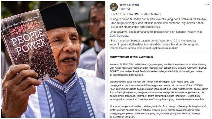 Surat Terbuka Istri Penulis Buku Jokowi People Power Setelah Amien Rais Diperiksa Polisi