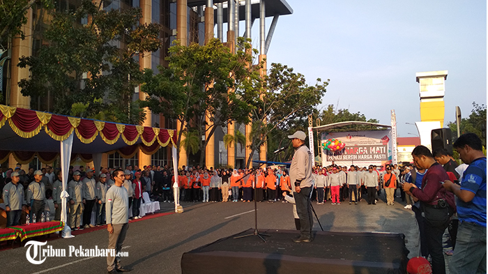 Apel Bersama Pengawas Jelang Pemilu 2019 Bawaslu Riau Hadirkan 6.000 Petugas Pengawas