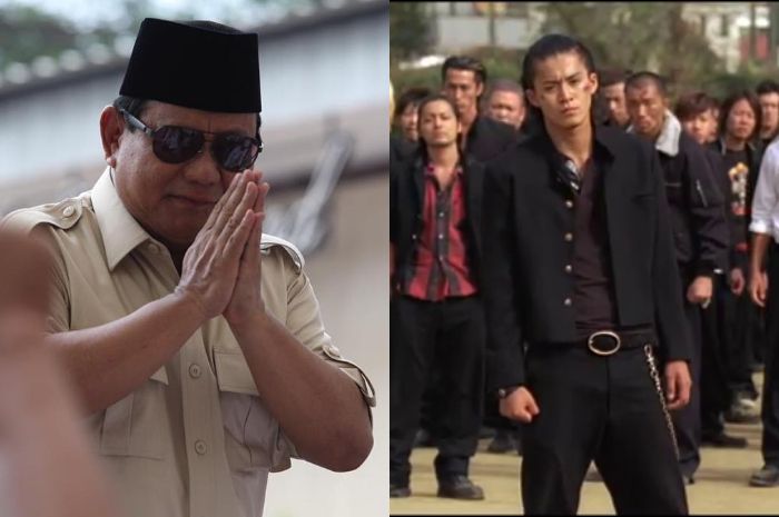 Disandingkan dengan Cuplikan Adegan Film Crows Zero, Menhan Prabowo Subianto Tampil Gagah di Jepang