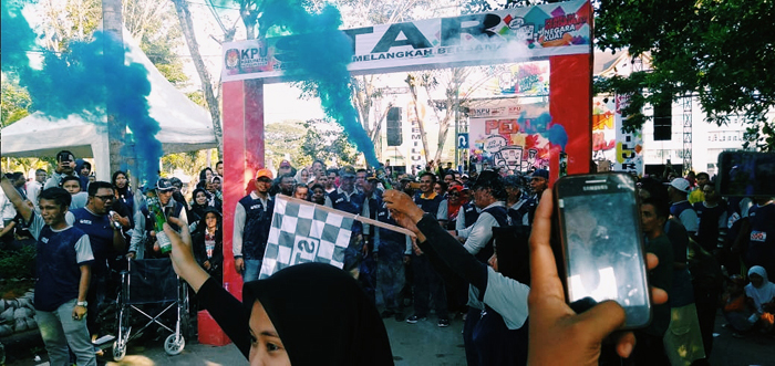 Ajak Warga Datang ke TPS, KPU Inhil Gelar Colour Run di Tembilahan